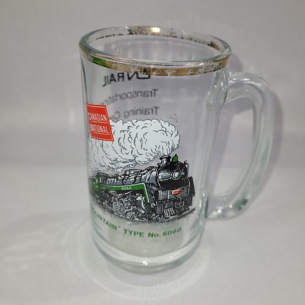 CN Rail Vintage Glass Beer Mug 5.5" Canadian National Railway